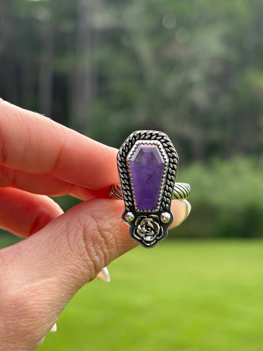 Amethyst Coffin Ring