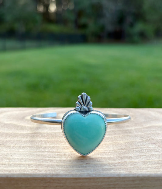 Turquoise Heart Cuff