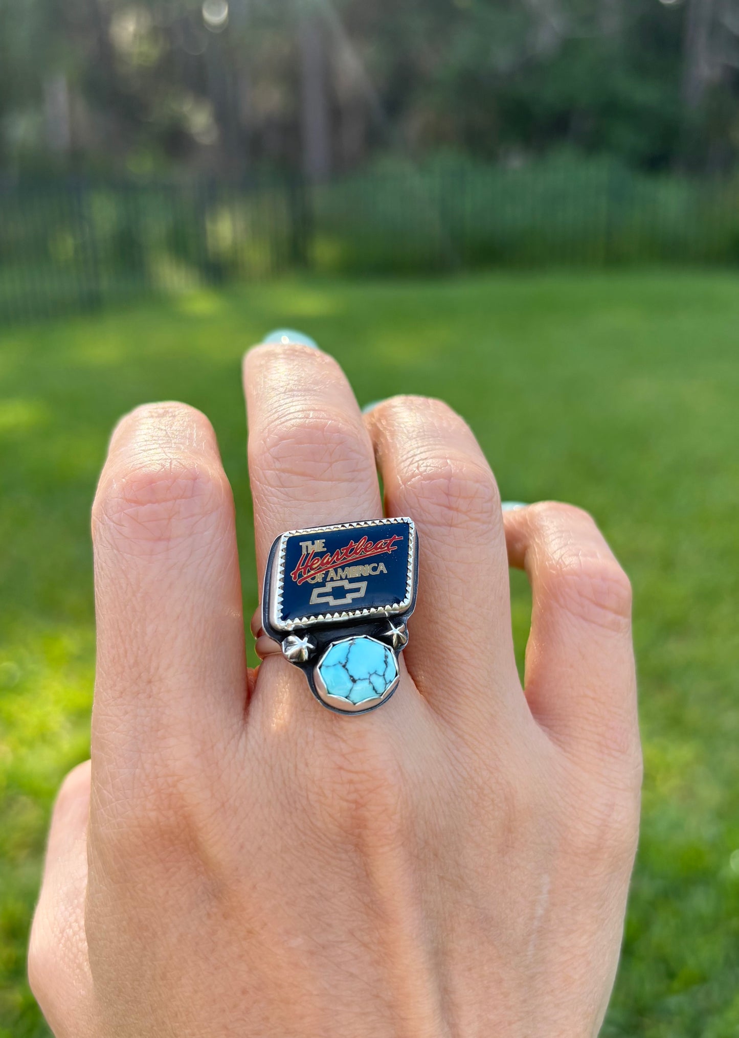 Chevy Pin & Turquoise Ring