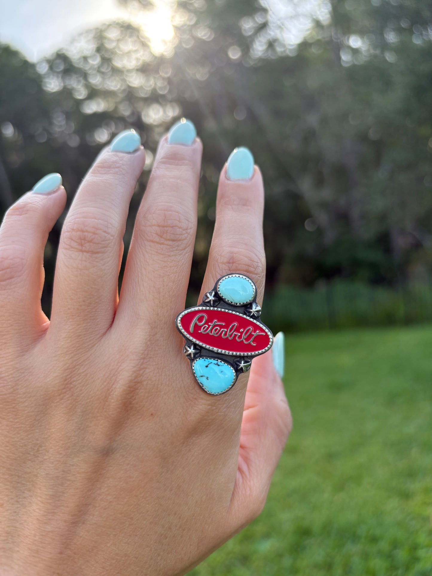 Peterbilt Red Pin & Turquoise Ring
