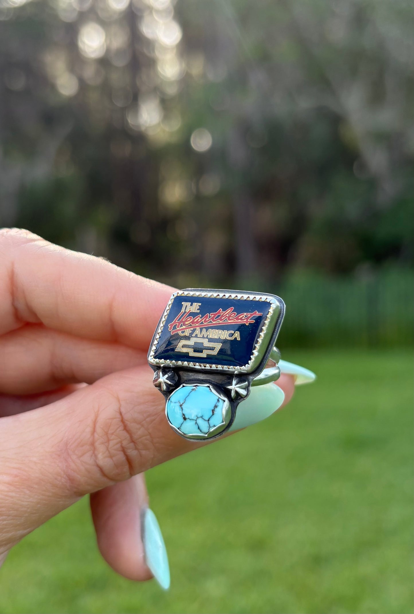 Chevy Pin & Turquoise Ring