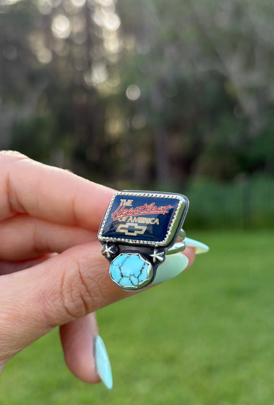Chevy Pin & Turquoise Ring