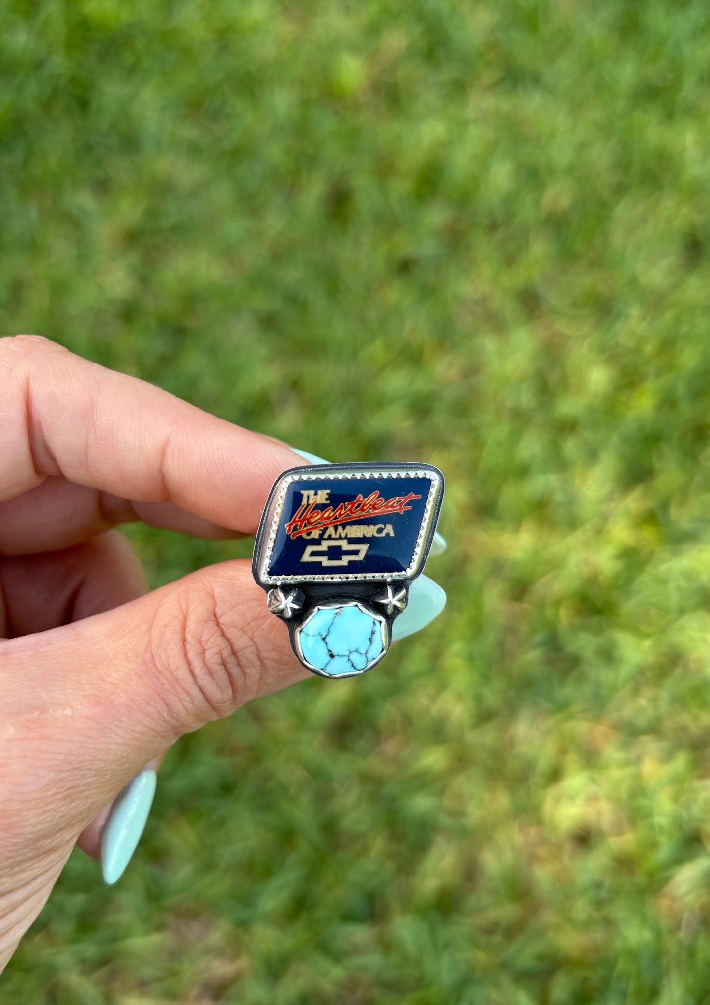 Chevy Pin & Turquoise Ring