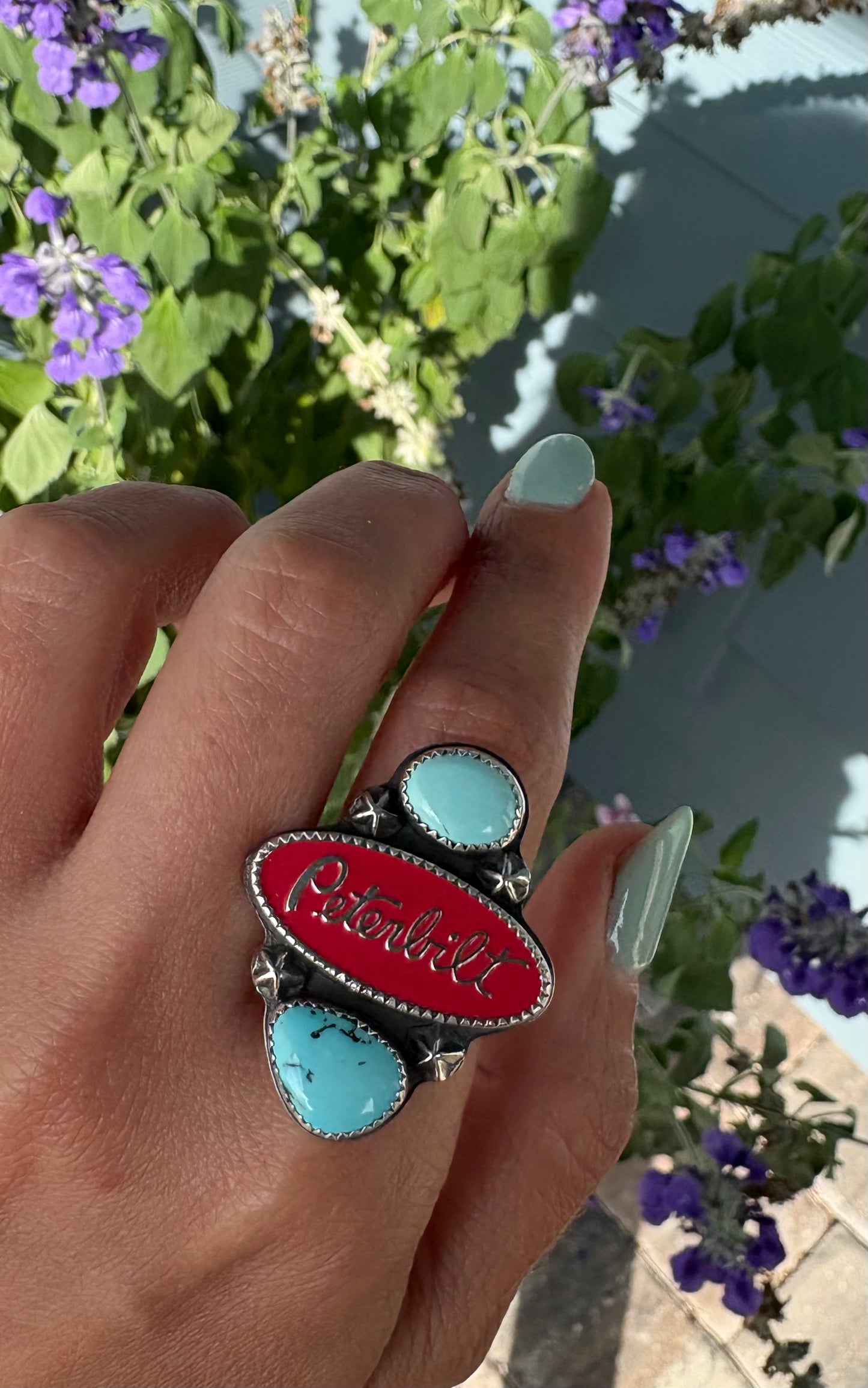 Peterbilt Red Pin & Turquoise Ring