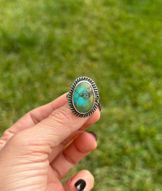 Turquoise Curb Chain Ring